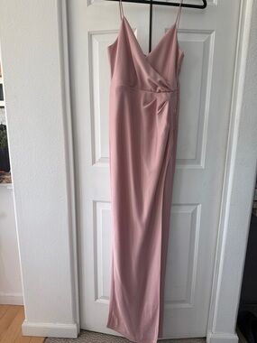 Sachin & Babi Rose Pink Slip Maxi Dress with Slit, Size 6